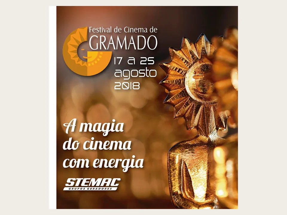 Post da STEMAC para o Festival de Cinema de Gramado, com a frase “A magia do cinema com energia”